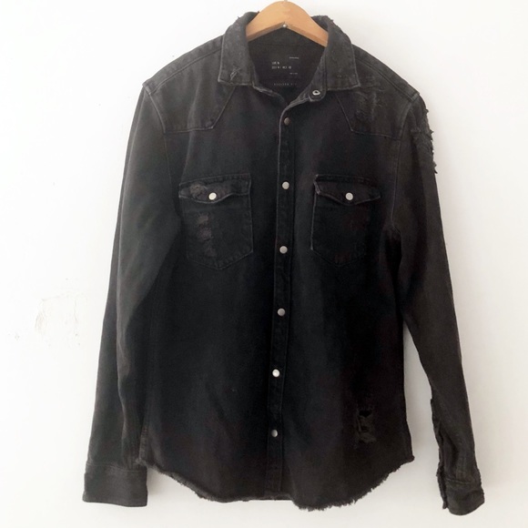 zara denim jacket mens black